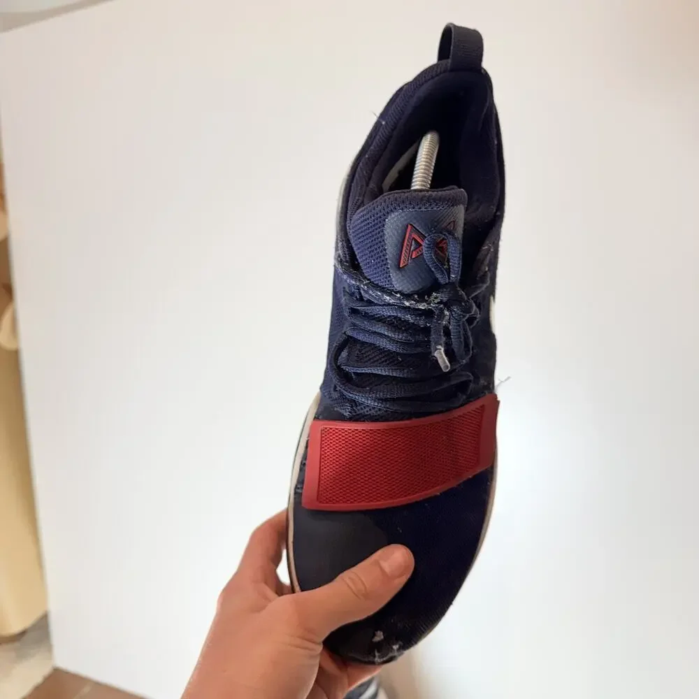 Men's Size 11 Nike PG 1 Navy Blue Red Basketball Shoes Paul George Sneaker Court